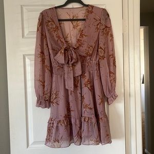 Pink long sleeve dress